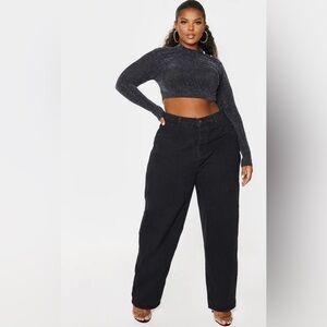 PRETTY Little Things‎ Plus Boyfriend Black Jeans Size 26 High Waist NWT